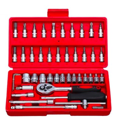 جعبه ابزار 46 پارچه آچار بکس و پیچ گوشتی مناسب خودرو و تعمیرات